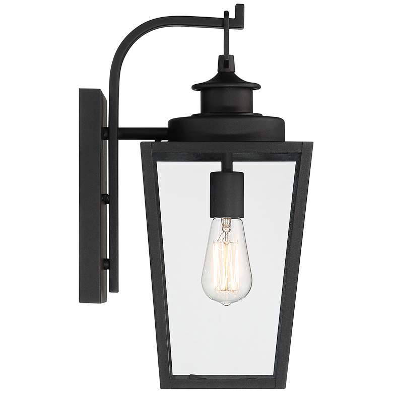 Image 6 Possini Euro Ackerly 17 1/4" High Textured Black Outdoor Wall Light more views