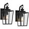 Possini Euro Ackerly 17 1/4"H Black Outdoor Wall Light Set of 2