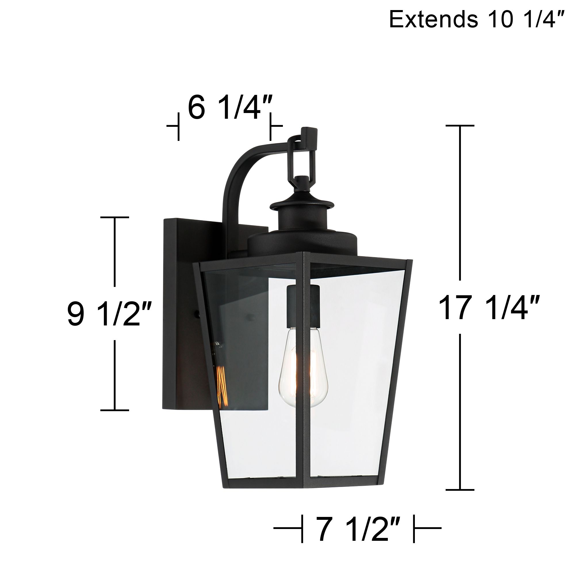 Possini Euro Ackerly 17 1/4"H Black Outdoor Wall Light Set of 2