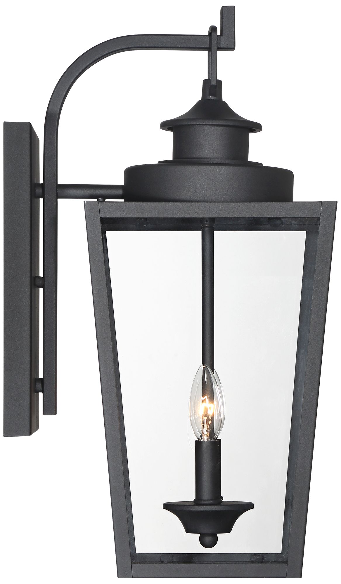 Possini Euro Ackerly 21"H Textured Black 2-Light Outdoor Wall Light