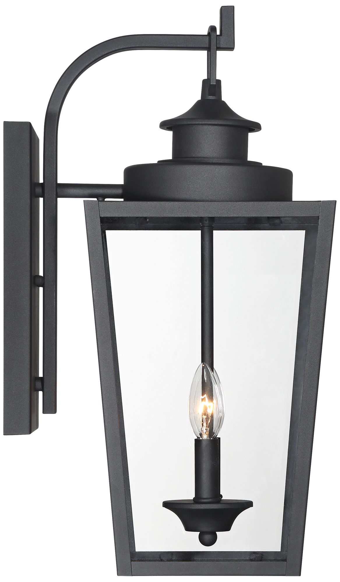 Possini Euro Ackerly 21"H Textured Black 2-Light Outdoor Wall Light