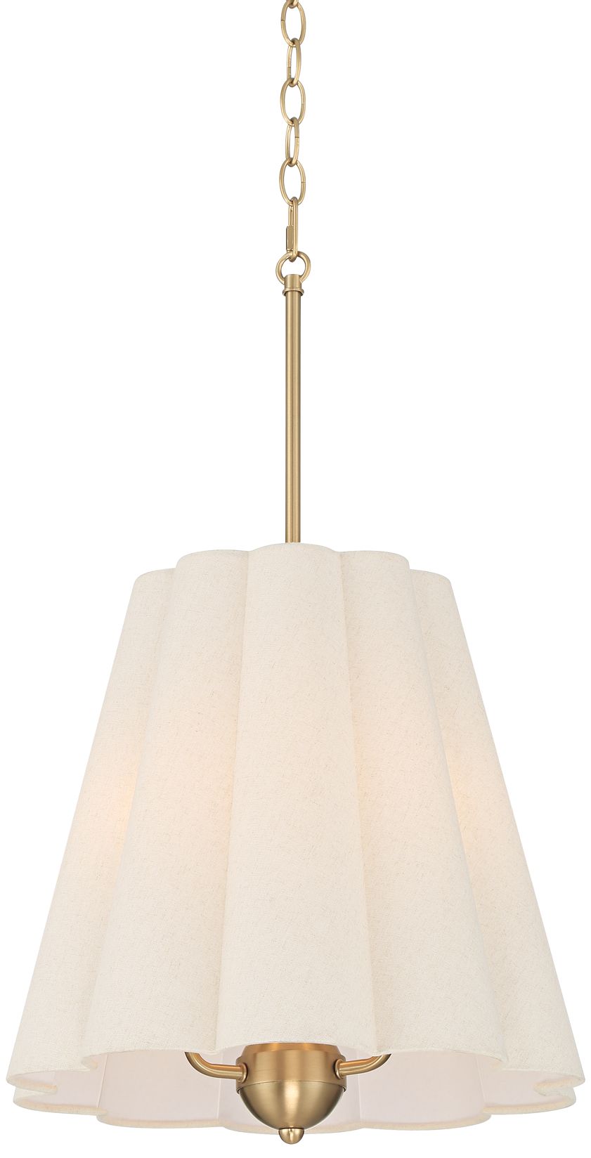 Image 3 Possini Euro Adama 15 3/4"W Satin Brass 3-Light Shade Pendant Light