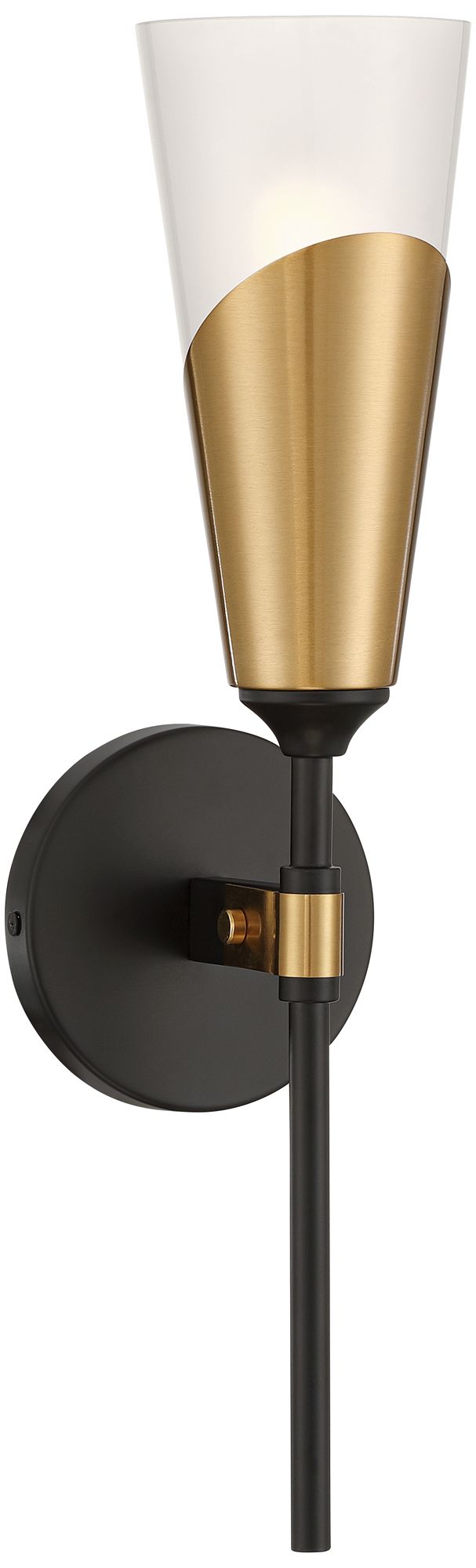 Image 2 Possini Euro Adare 18" High Gold and Black Metal Bathroom Wall Sconce
