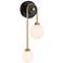 Possini Euro Adelia 16" High Black and Brass 2-Light Wall Sconce