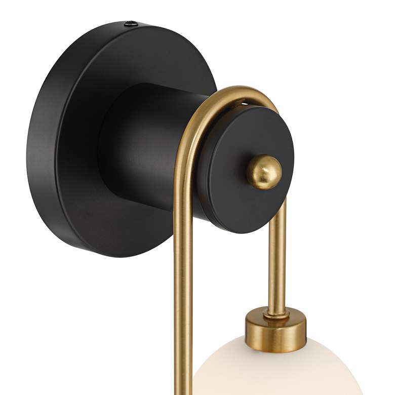 Image 2 Possini Euro Adelia 16" High Black and Brass 2-Light Wall Sconce more views