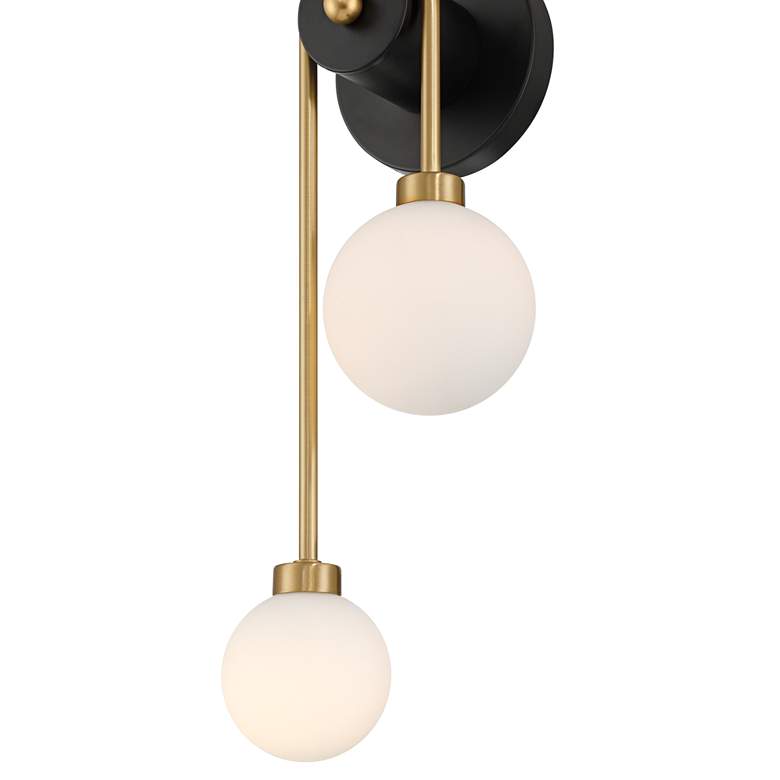 Image 3 Possini Euro Adelia 16" High Black and Brass 2-Light Wall Sconce more views