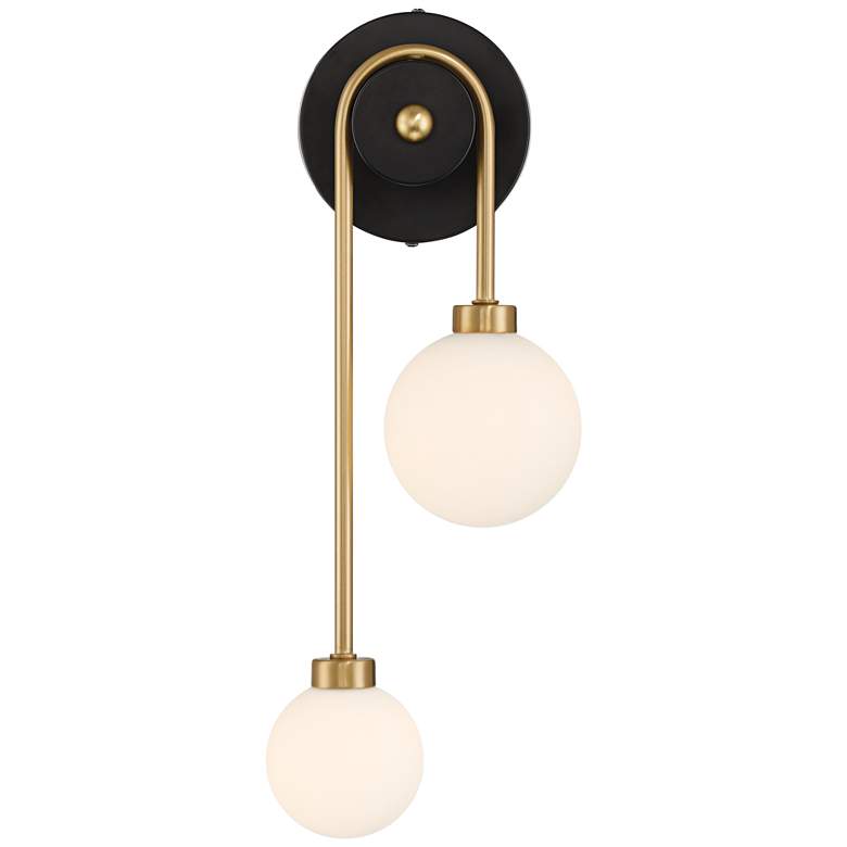 Image 4 Possini Euro Adelia 16" High Black and Brass 2-Light Wall Sconce more views
