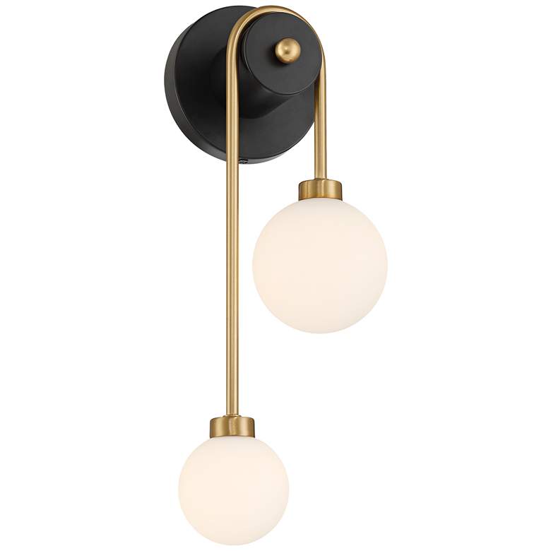 Image 5 Possini Euro Adelia 16" High Black and Brass 2-Light Wall Sconce more views