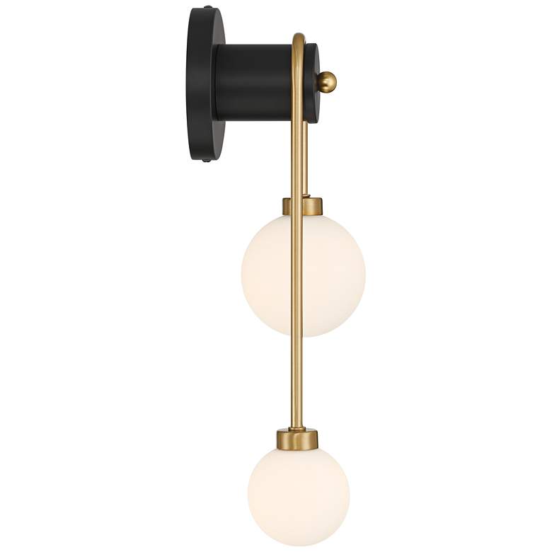 Image 7 Possini Euro Adelia 16" High Black and Brass 2-Light Wall Sconce more views