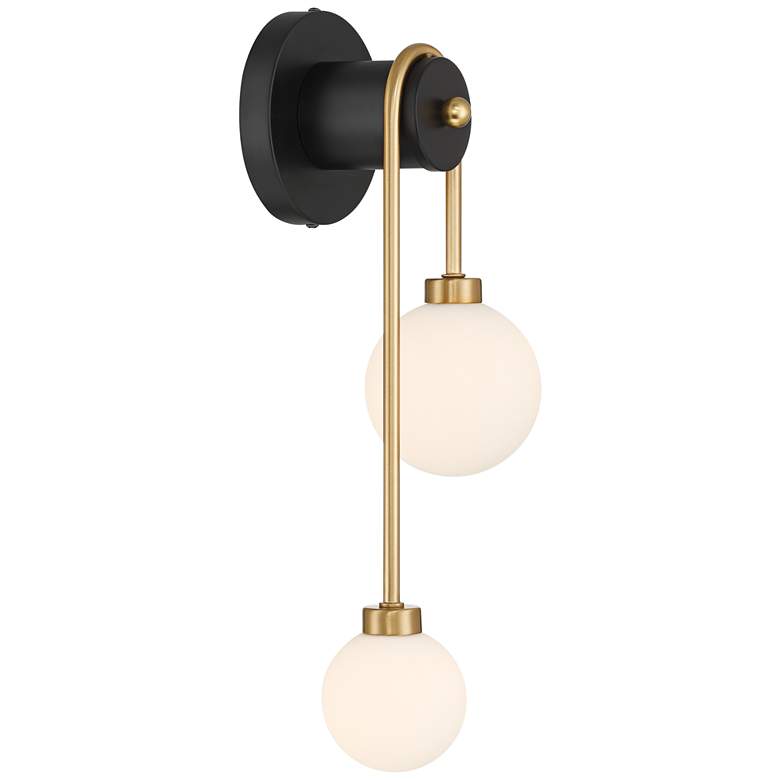 Image 7 Possini Euro Adelia 16"H Black and Brass 2-Light Wall Sconce Set of 2 more views
