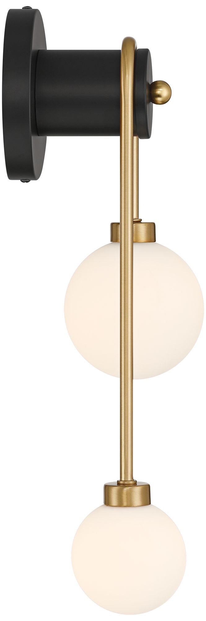 Possini Euro Adelia 16"H Black and Brass 2-Light Wall Sconce Set of 2