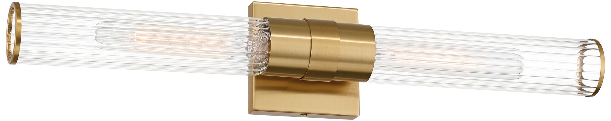 Image 3 Possini Euro Adeline 24 1/4" Wide Warm Brass 2-Light Bath Light