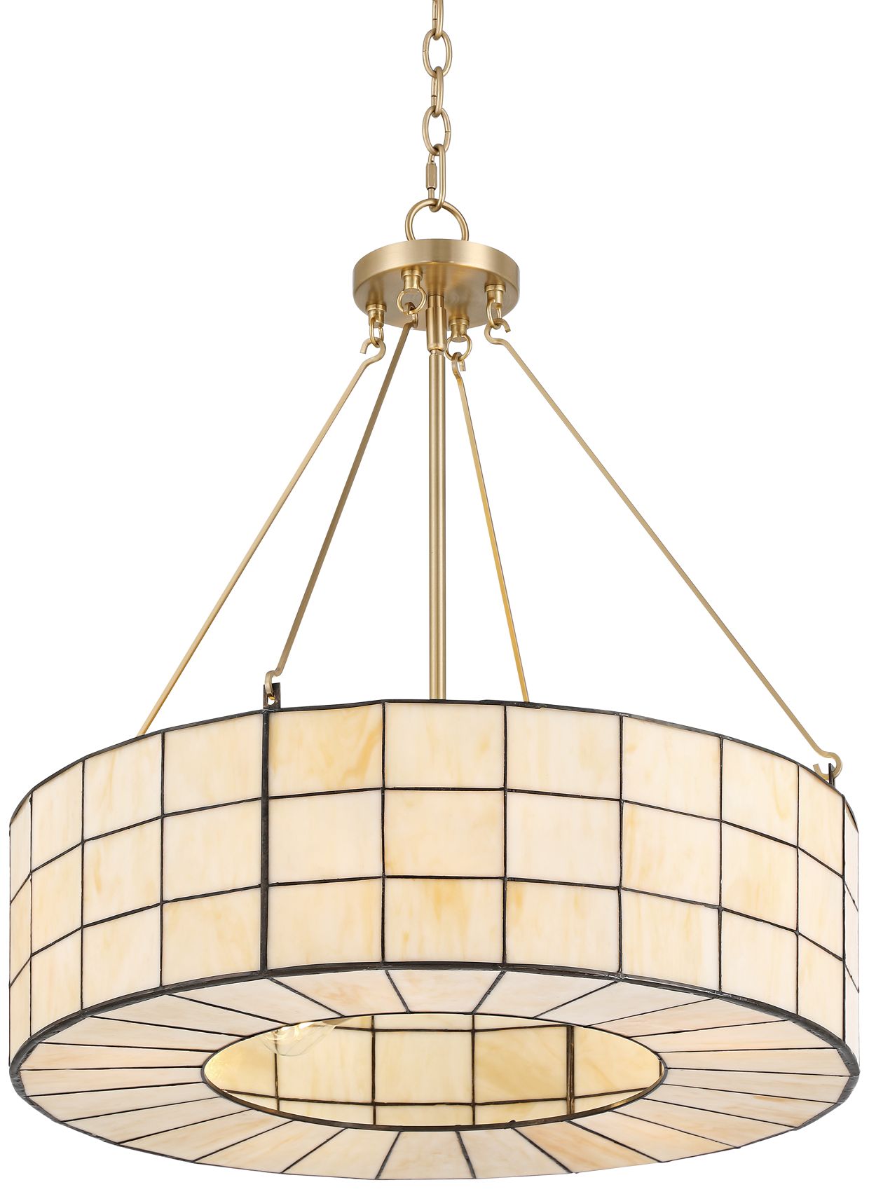 Image 3 Possini Euro Aden 24"W Warm Gold Tiffany Glass 5-Light Pendant Light