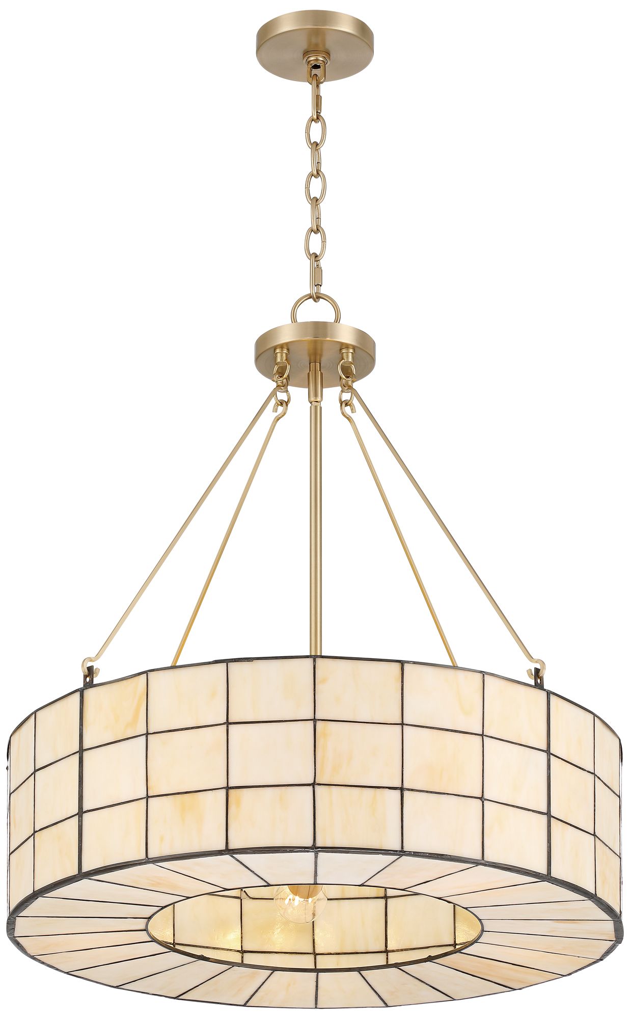 Possini Euro Aden 24"W Warm Gold Tiffany Glass 5-Light Pendant Light in scene