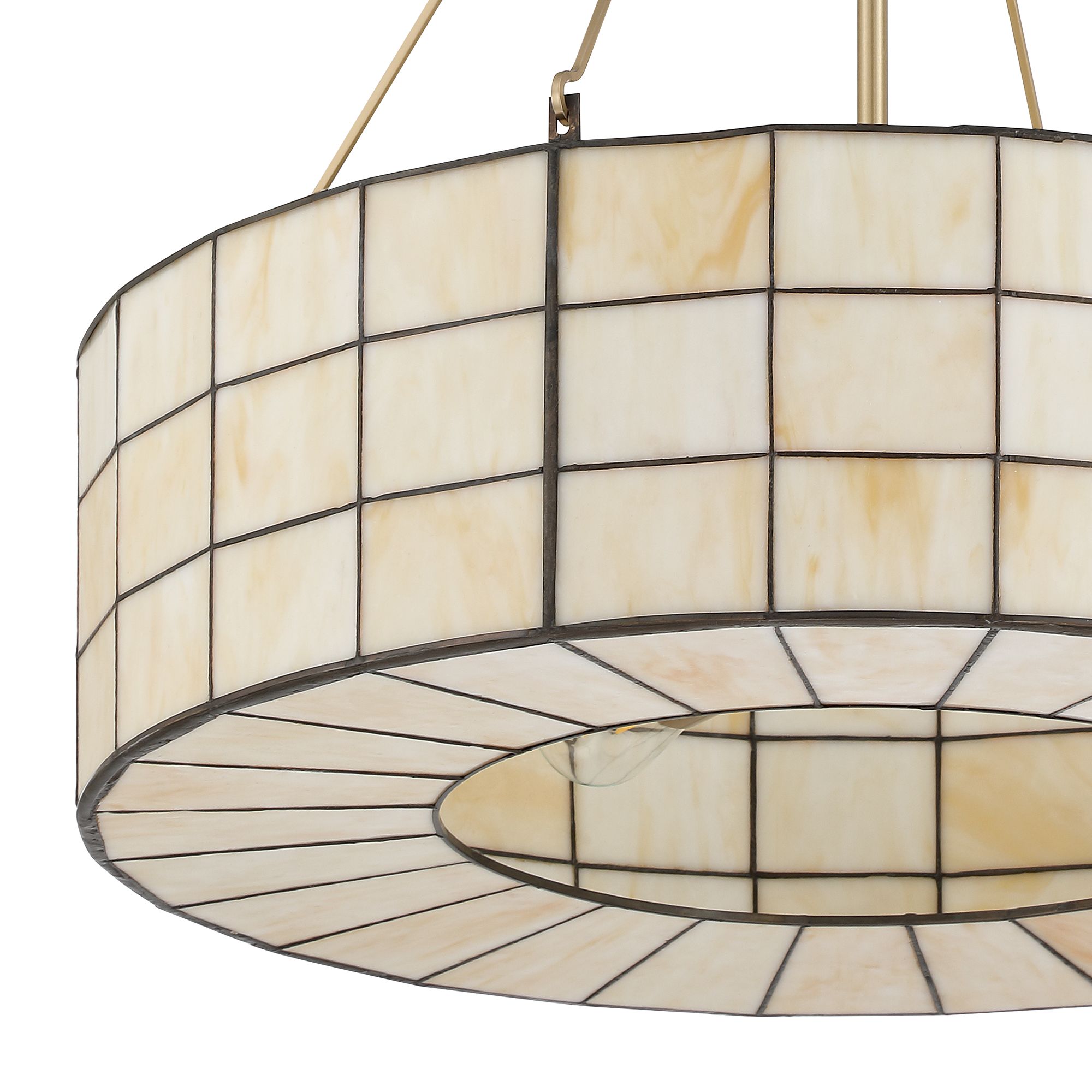 Image 5 Possini Euro Aden 24"W Warm Gold Tiffany Glass 5-Light Pendant Light more views