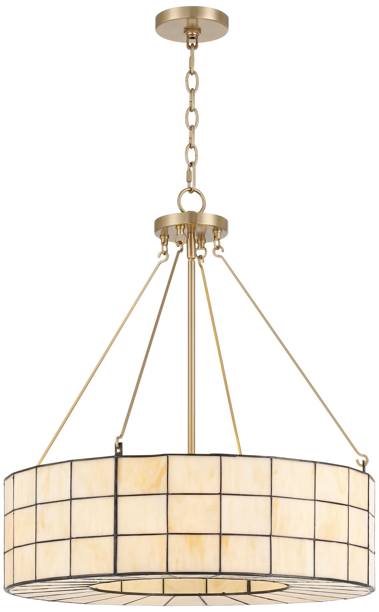 Possini Euro Aden 24"W Warm Gold Tiffany Glass 5-Light Pendant Light in scene