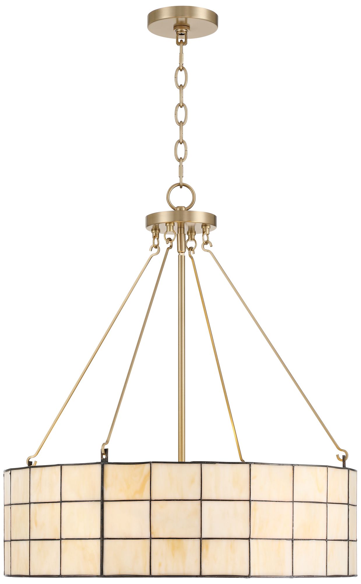 Possini Euro Aden 24"W Warm Gold Tiffany Glass 5-Light Pendant Light in scene
