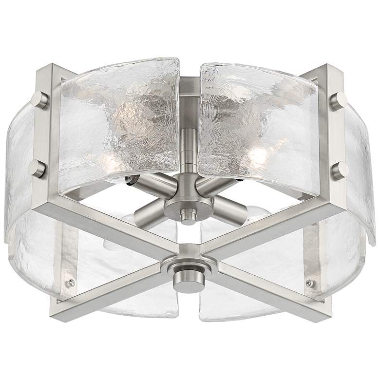 Image 6 Possini Euro Adri 16 3/4" Wide Brushed Nickel Ceiling Light more views