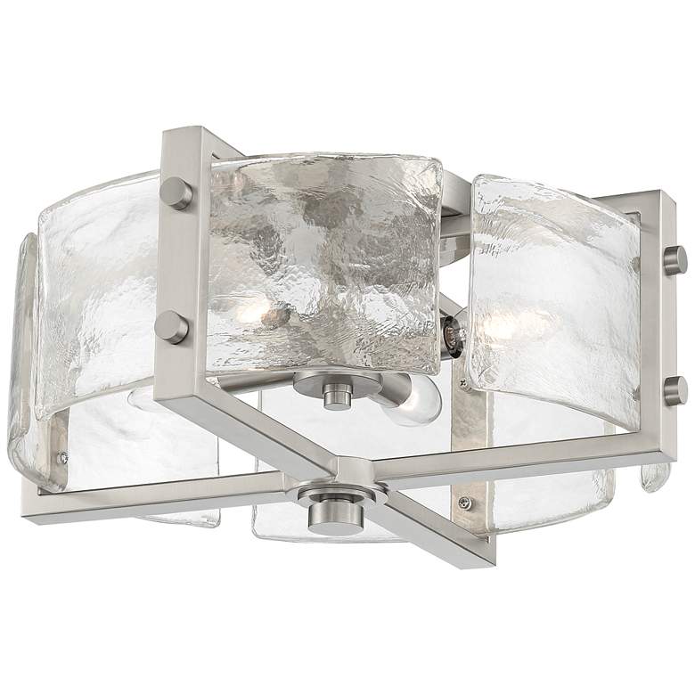 Image 7 Possini Euro Adri 16 3/4" Wide Brushed Nickel Ceiling Light more views