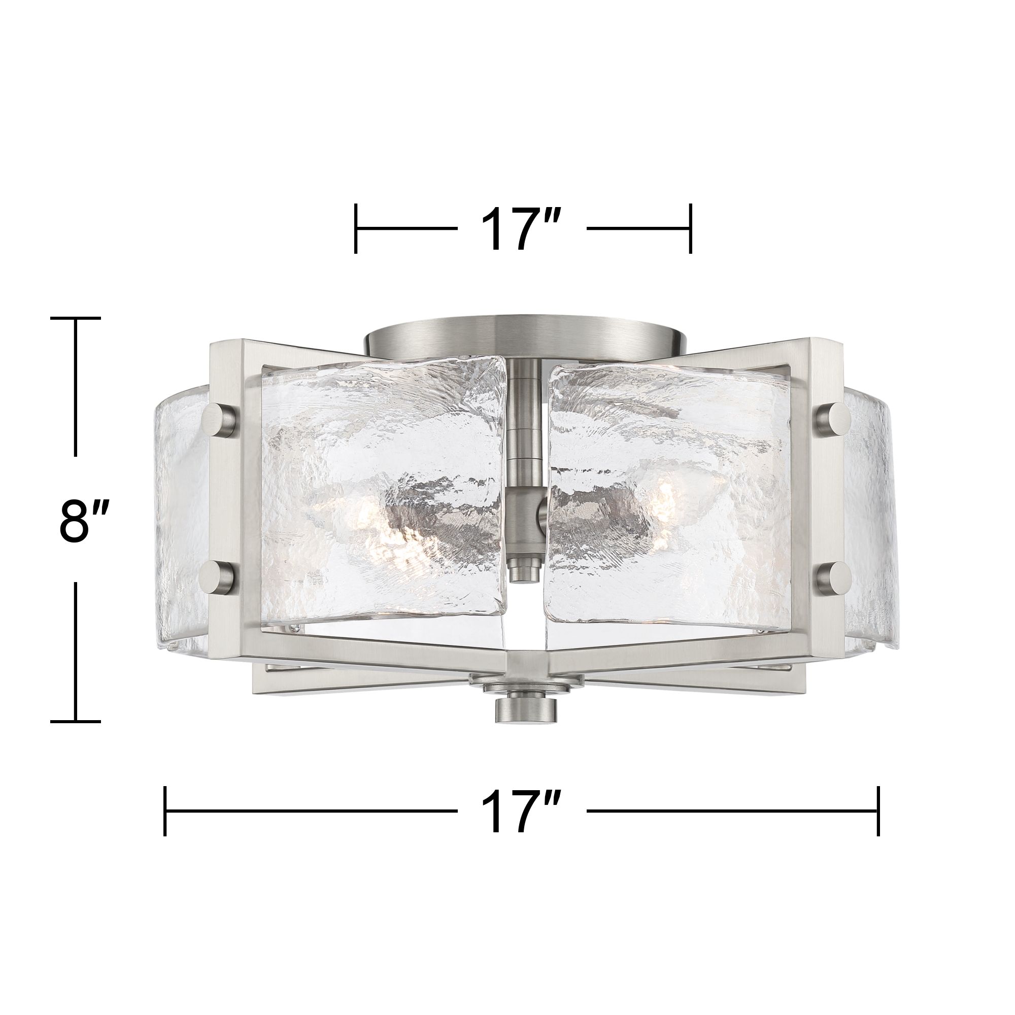 Possini Euro Adri 16 3/4" Wide Brushed Nickel Ceiling Light