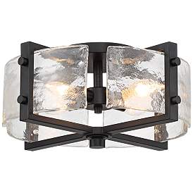 Image2 of Possini Euro Adri 16 3/4" Wide Handcrafted Glass Rustic Ceiling Light