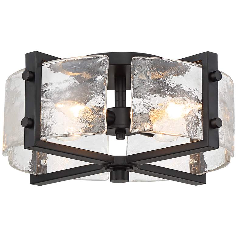Image 2 Possini Euro Adri 16 3/4" Wide Handcrafted Glass Rustic Ceiling Light