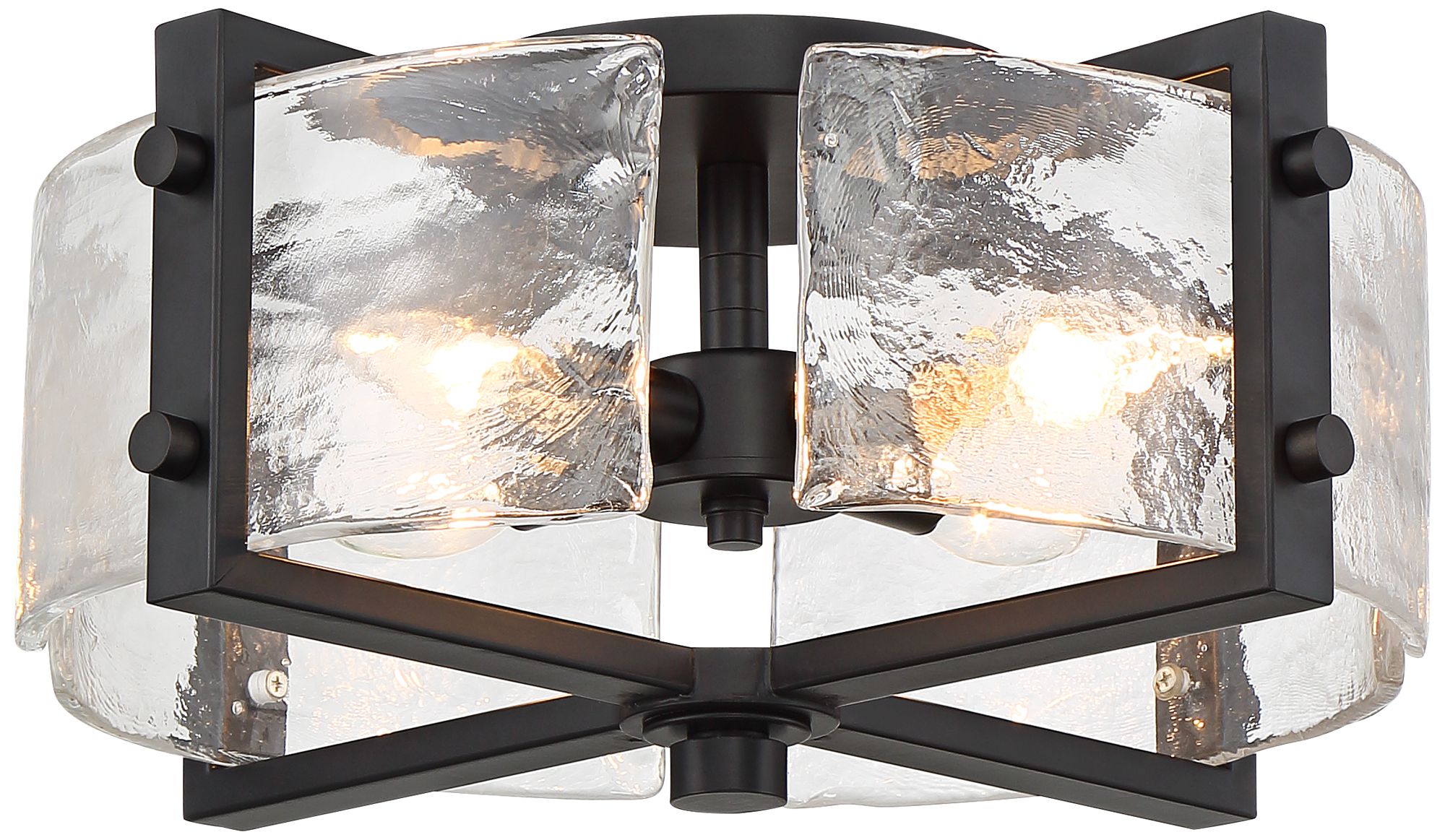 Image 3 Possini Euro Adri 16 3/4" Wide Water Glass Rustic Ceiling Light