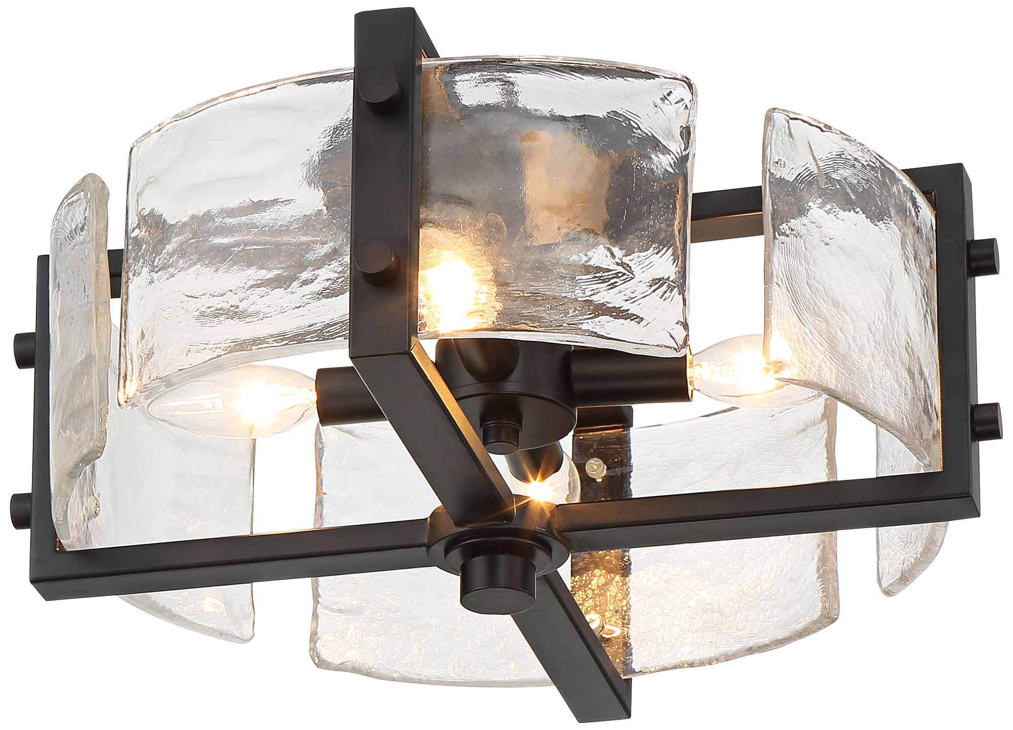 Image 6 Possini Euro Adri 16 3/4" Wide Water Glass Rustic Ceiling Light more views