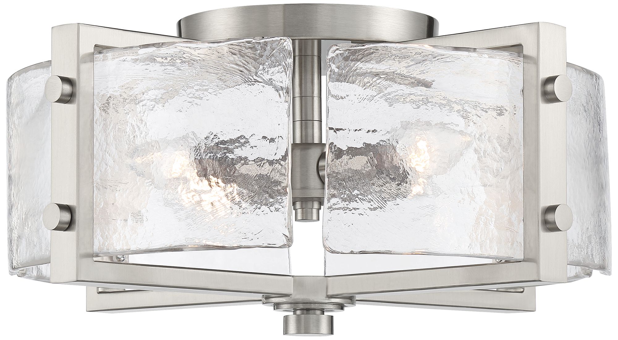 Image 4 Possini Euro Adri 16 3/4"W Brushed Nickel Water Glass Ceiling Light more views