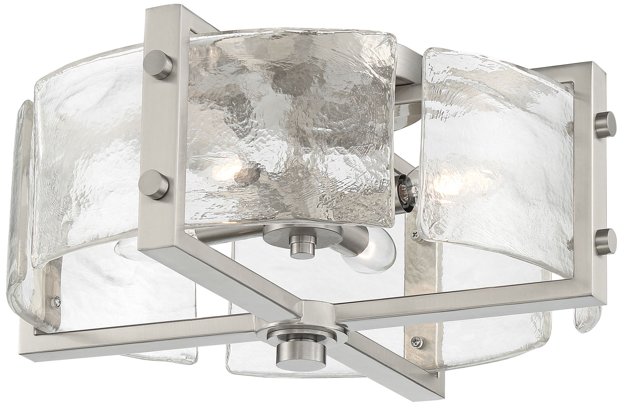 Image 7 Possini Euro Adri 16 3/4"W Brushed Nickel Water Glass Ceiling Light more views