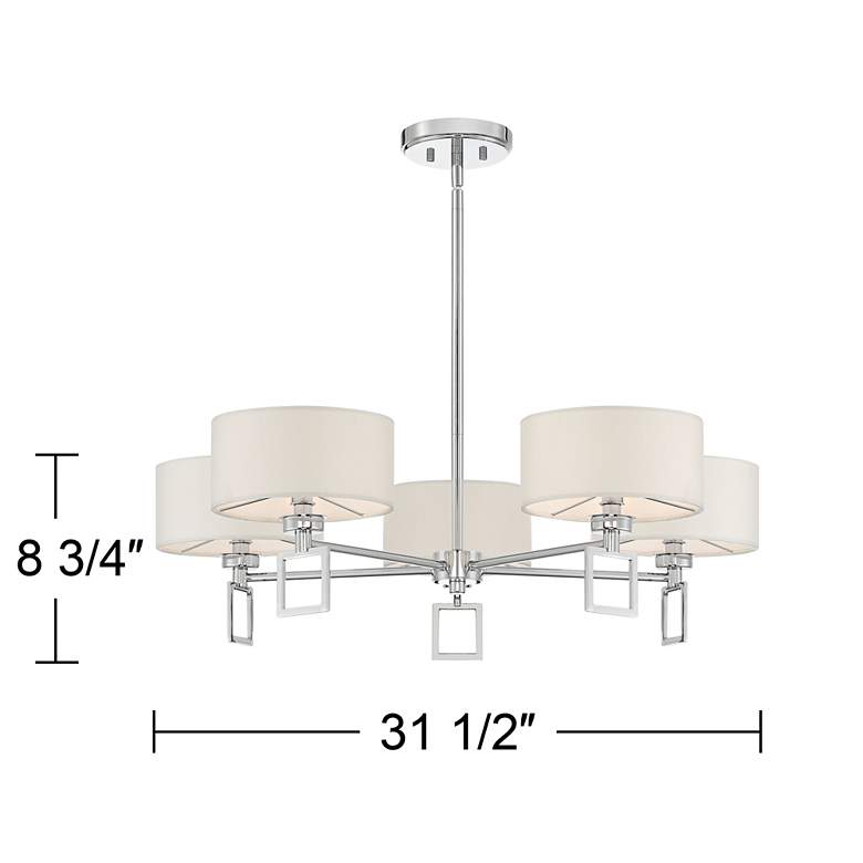 Possini Euro Advent 31 1/2&quot; Wide Polished Nickel 5-Light Chandelier more views