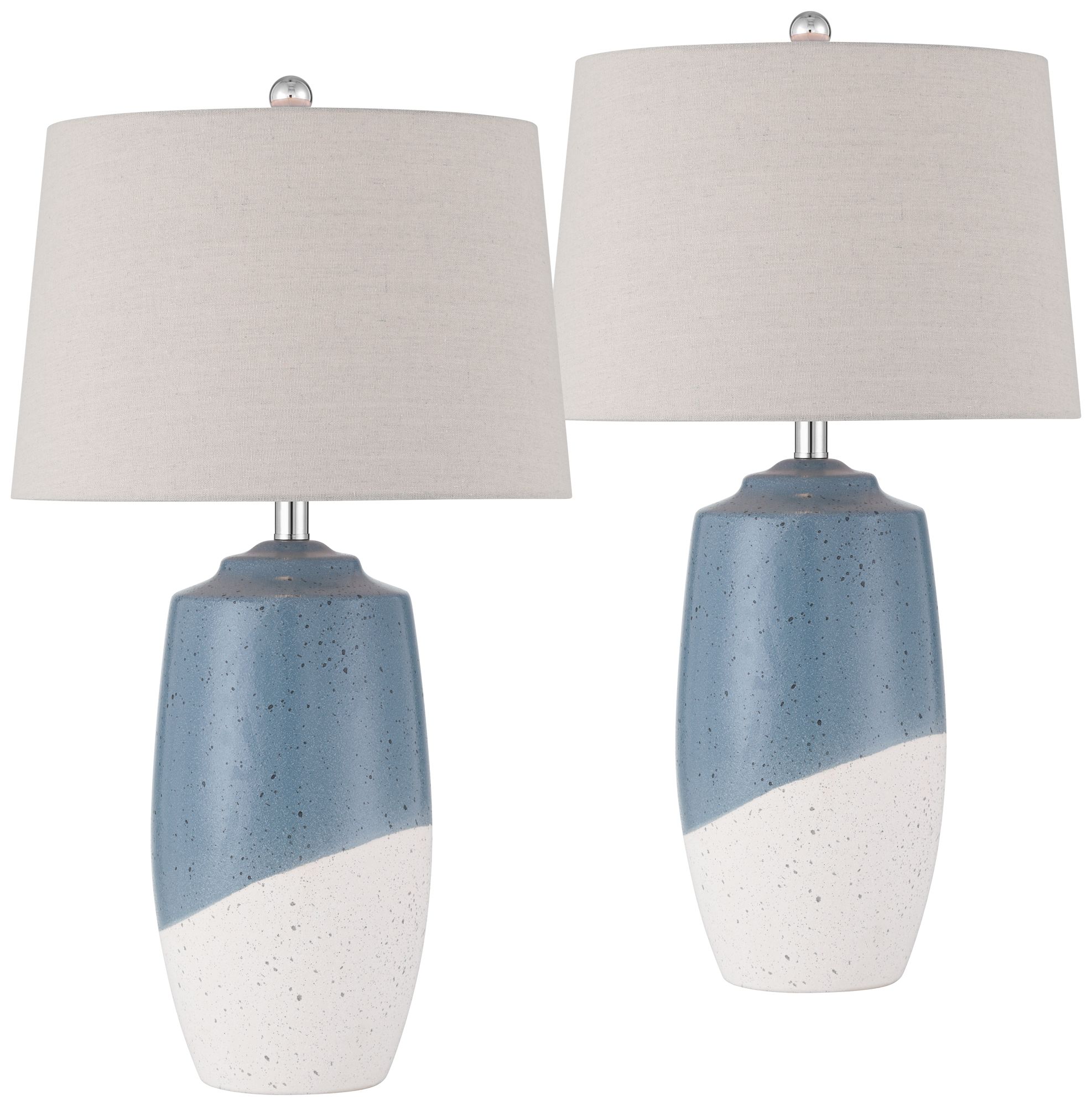 Image 2 Possini Euro Aegean 28" High Coastal Blue Ceramic Table Lamp Set of 2