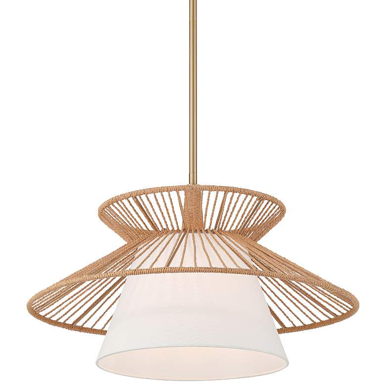 Image 3 Possini Euro Aire 24" Wide Rope Fabric Modern Pendant Chandelier