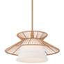 3_Possini Euro Aire 24" Wide Rope Fabric Modern Pendant Chandelier