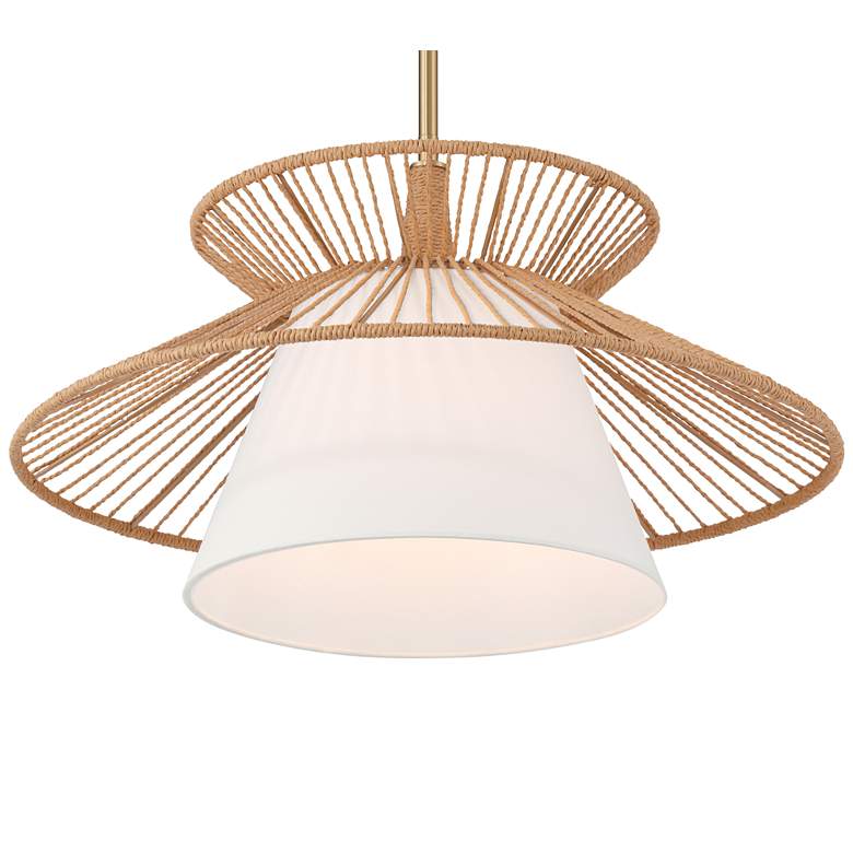 Image 4 Possini Euro Aire 24" Wide Rope Fabric Modern Pendant Chandelier more views