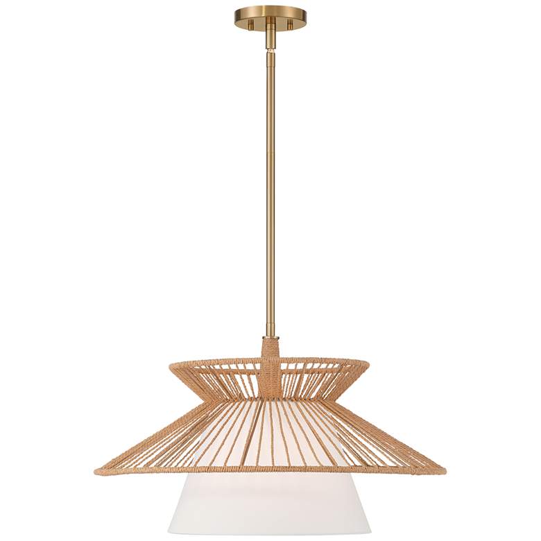 Image 7 Possini Euro Aire 24" Wide Rope Fabric Modern Pendant Chandelier more views