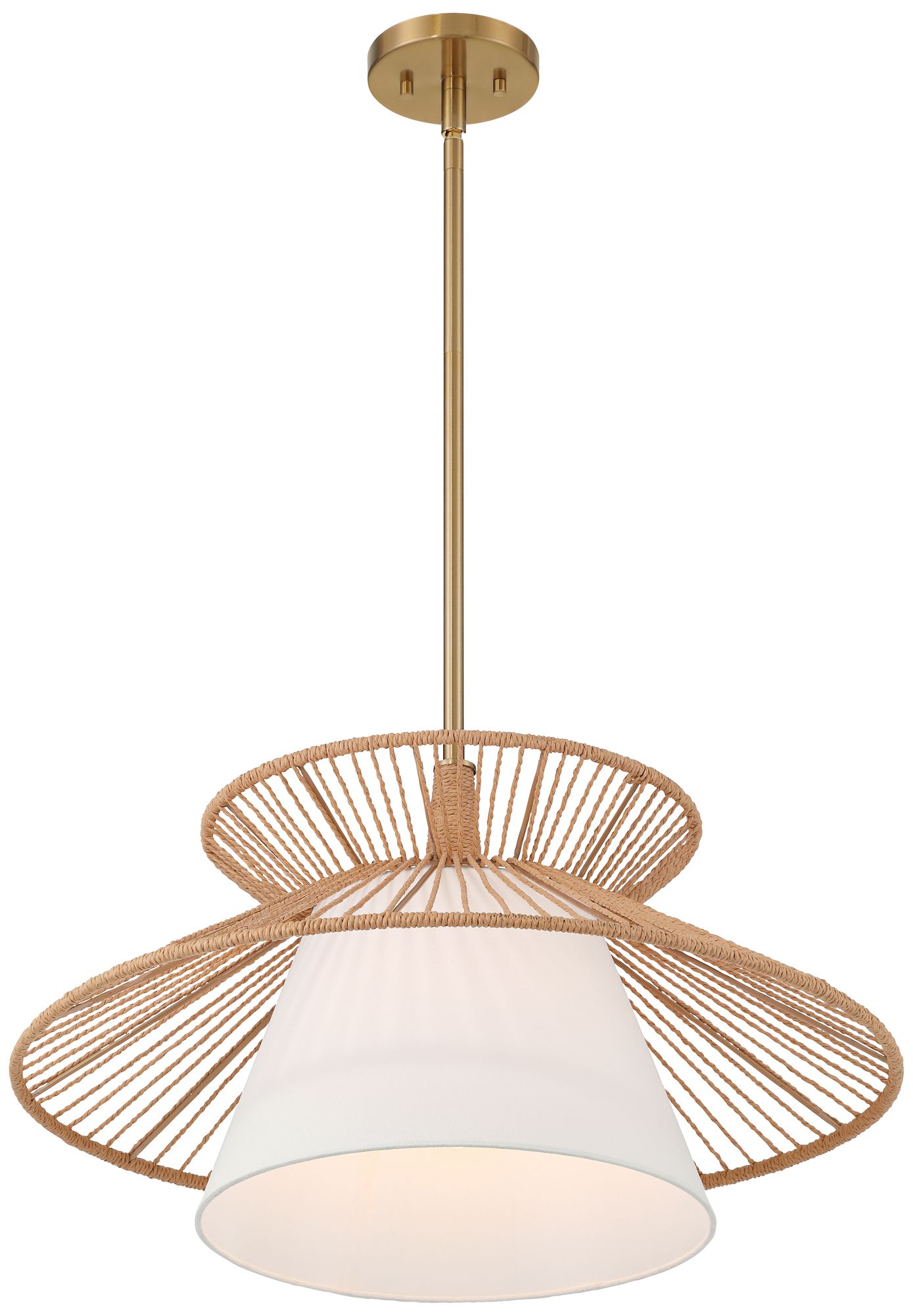 Possini Euro Aire 24" Wide Rope Fabric Modern Pendant Chandelier in scene