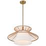 Possini Euro Aire 24" Wide Rope Fabric Modern Pendant Chandelier in scene