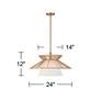 Possini Euro Aire 24" Wide Rope Fabric Modern Pendant Chandelier in scene