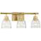 Possini Euro Aislinn 22" Wide Brass 3-Light Bath Light