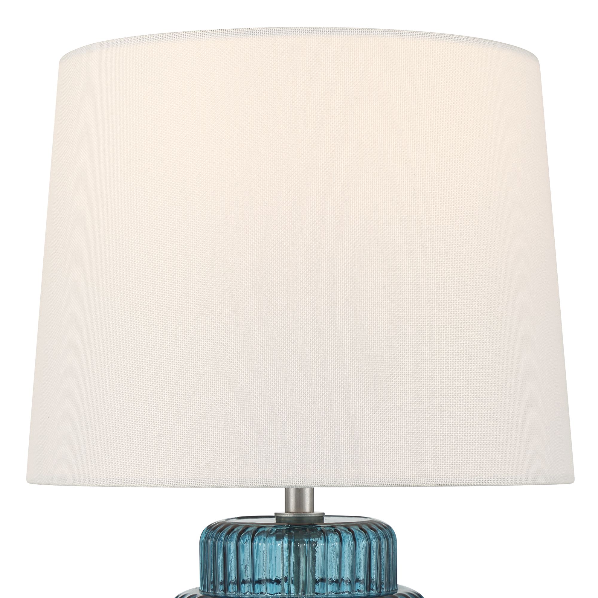 Image 4 Possini Euro Alain 15"H Blue Fluted Glass Cordless Accent Table Lamp more views