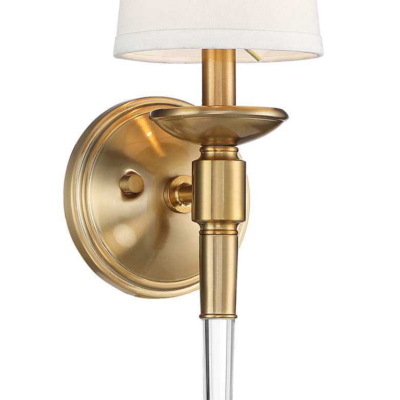 Image 3 Possini Euro Alara 20 1/4" High Warm Antique Brass Wall Sconce more views