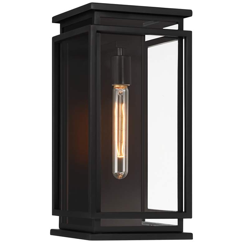 Image 2 Possini Euro Alastor 16 1/2 inch High Black Outdoor Wall Light