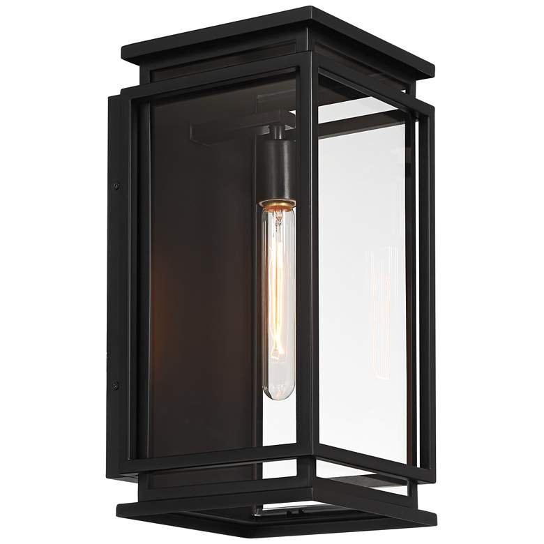 Image 6 Possini Euro Alastor 16 1/2 inch High Black Outdoor Wall Light more views