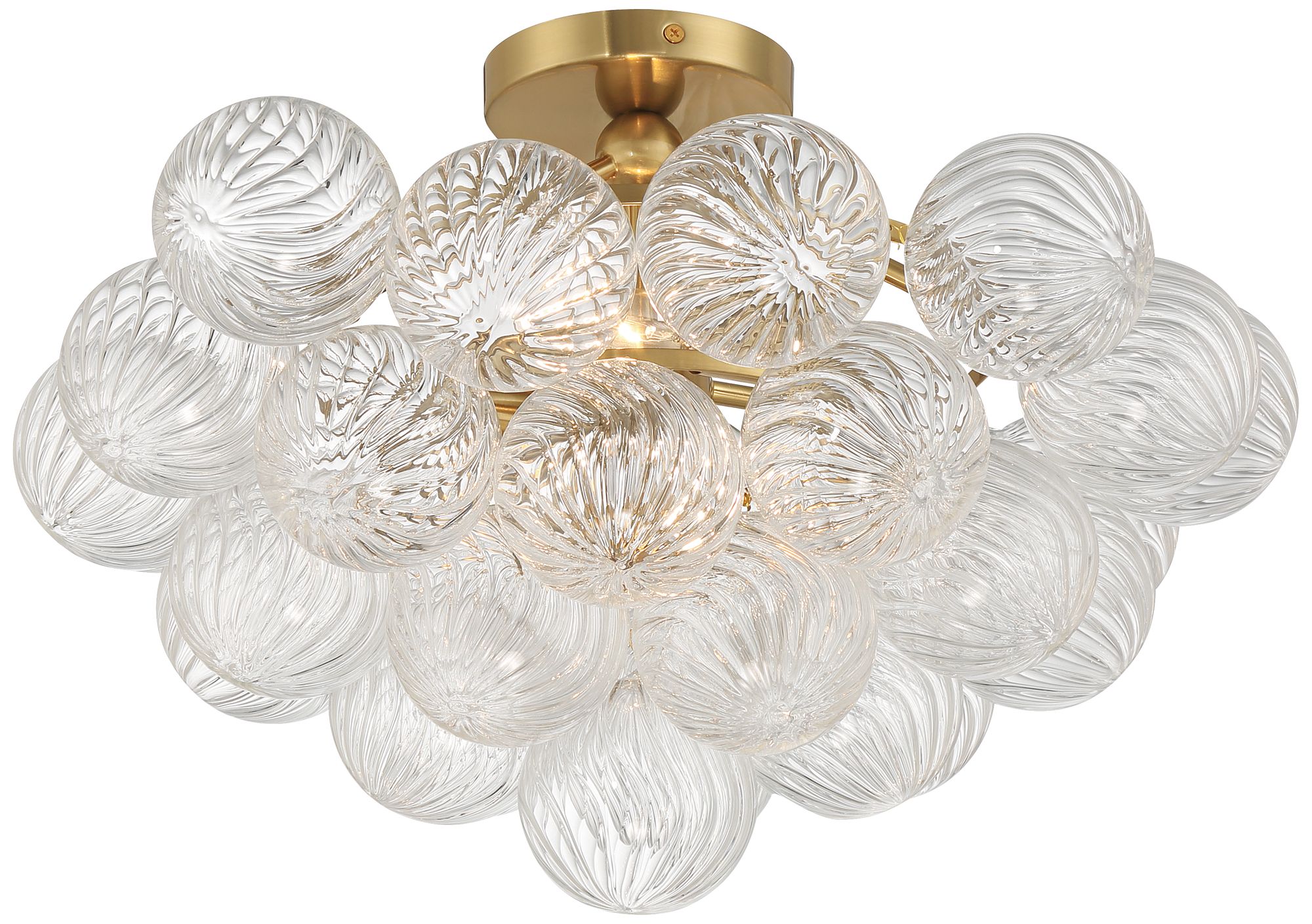 Image 2 Possini Euro Albaro 18 1/2"W Soft Gold and Glass 2-Light Ceiling Light