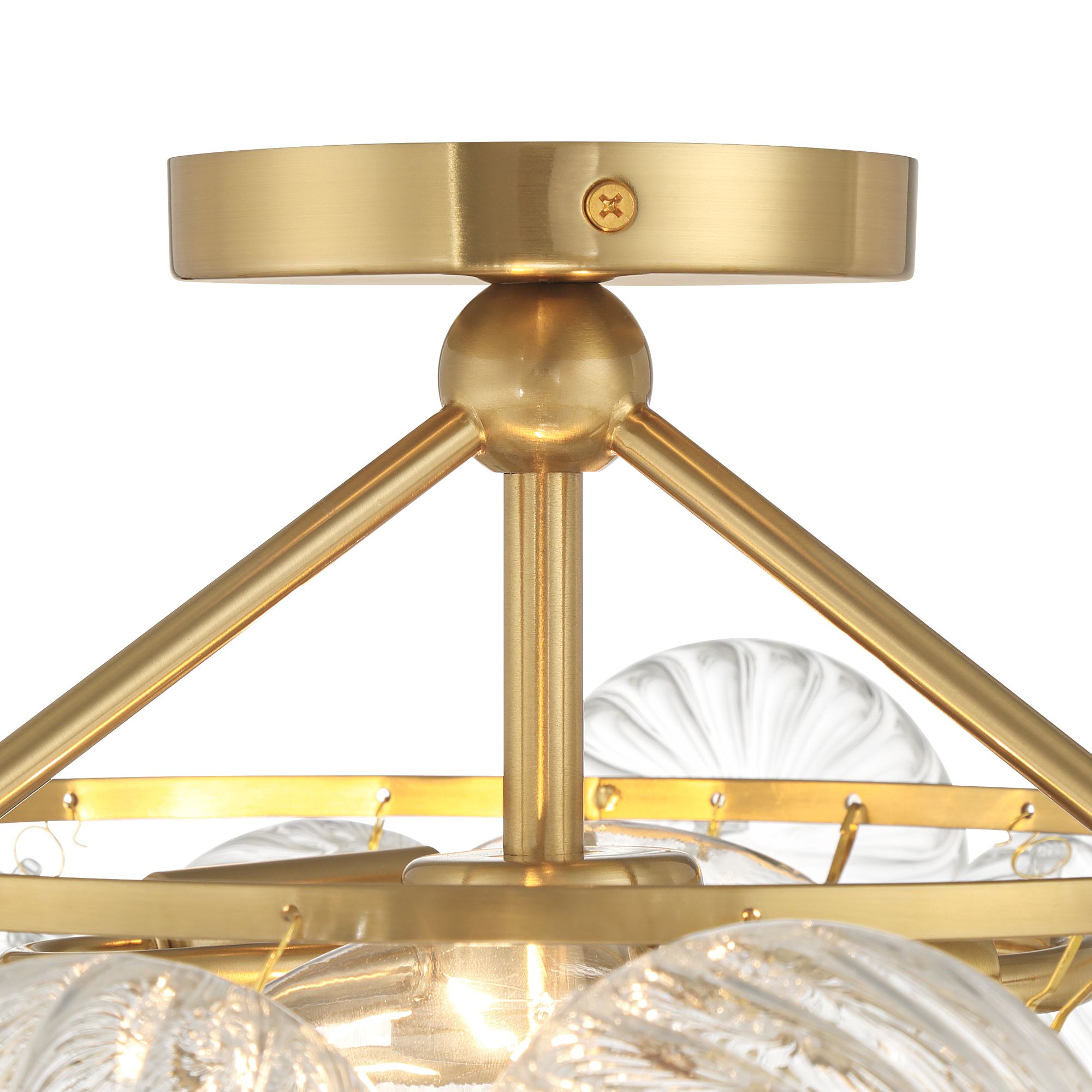 Image 4 Possini Euro Albaro 18 1/2"W Soft Gold and Glass 2-Light Ceiling Light more views