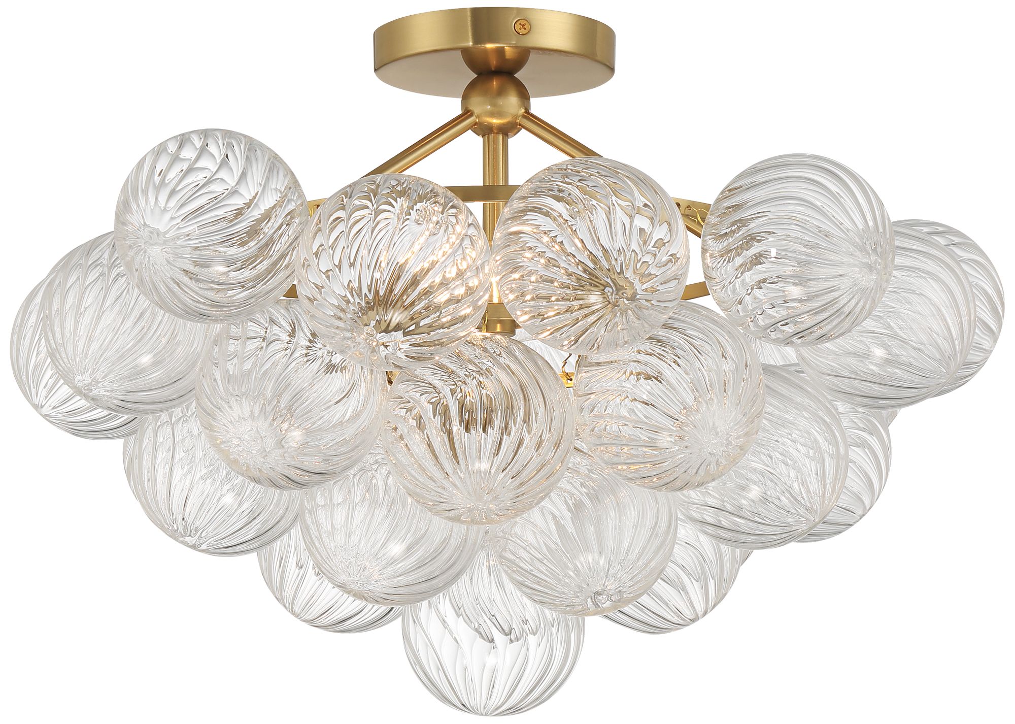 Image 5 Possini Euro Albaro 18 1/2"W Soft Gold and Glass 2-Light Ceiling Light more views