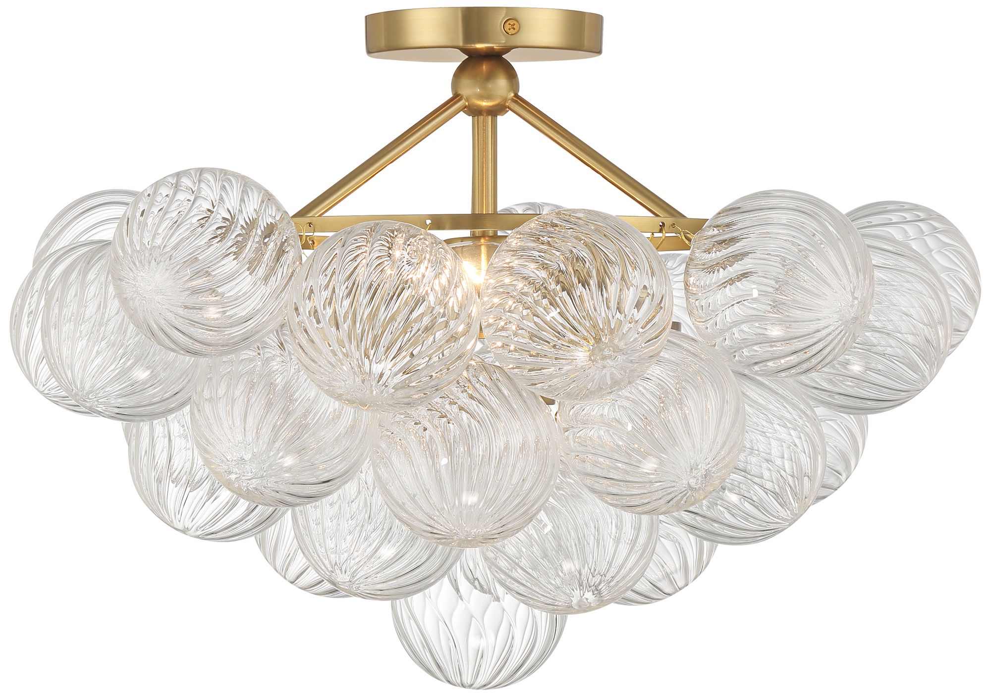 Image 6 Possini Euro Albaro 18 1/2"W Soft Gold and Glass 2-Light Ceiling Light more views