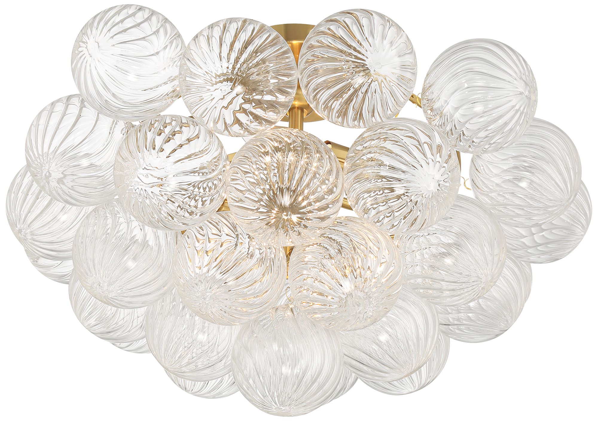 Possini Euro Albaro 18 1/2"W Soft Gold and Glass 2-Light Ceiling Light