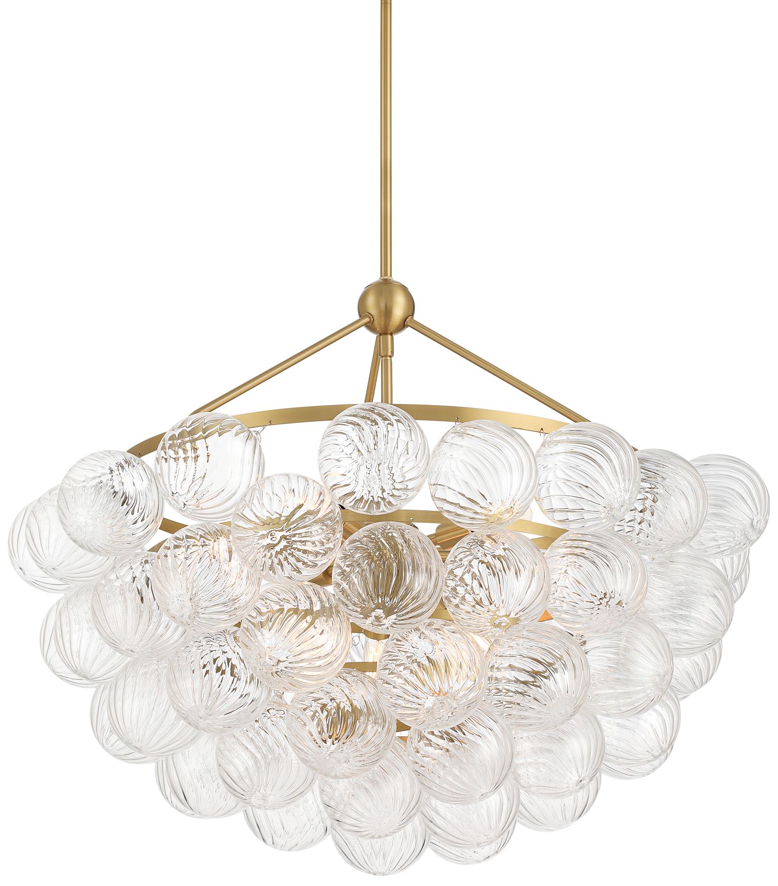 Image 3 Possini Euro Albaro 27"W Gold and Fluted Glass 9-Light Pendant Light